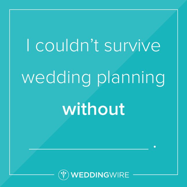 Fill in the blank: I couldn’t survive wedding planning without _____ 1