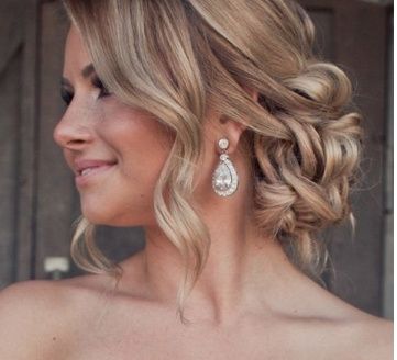 Low updo wedding hair