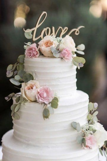 Buttercream two tiered wedding cake