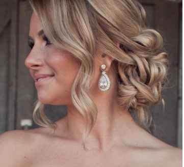 Low updo wedding hair