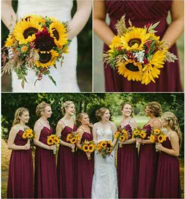 Burgundy and sunflower wedding ideas