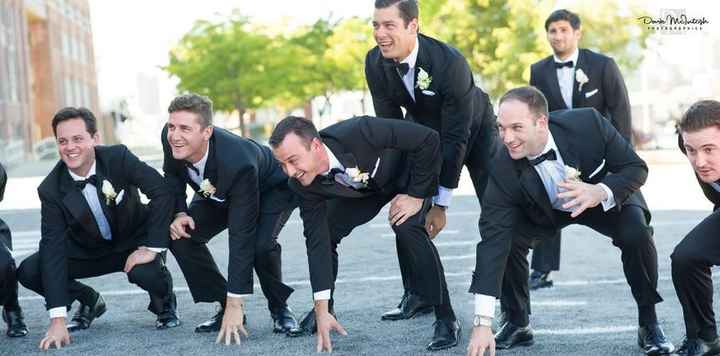 Groomsmen photo in Black Tuxes