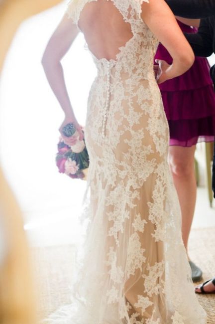 How did your nude underlay gown (ivory top layer detail) photograph? 1
