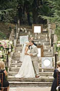 wedding ceremony on stairs