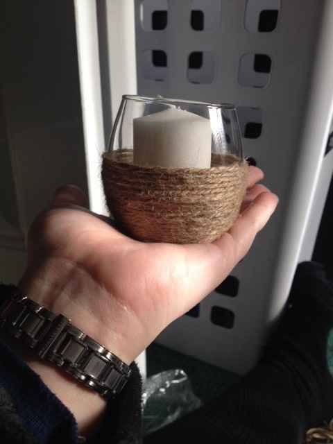 My first DIY project. Rope votives.