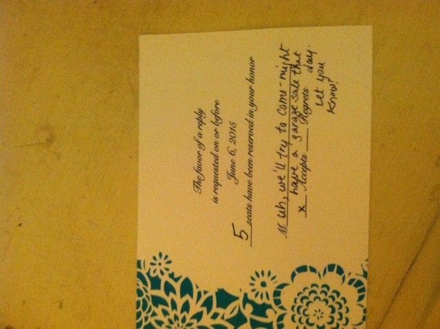 A doozy of an RSVP that actually is quite polite