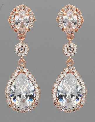 Rhodium Crystal Rose Gold Wedding Gauges Plugs 