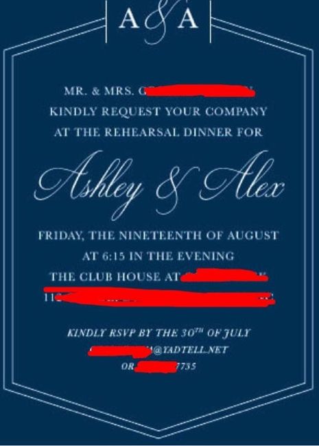 Rehearsal dinner invites.....