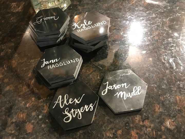 black marble place cards