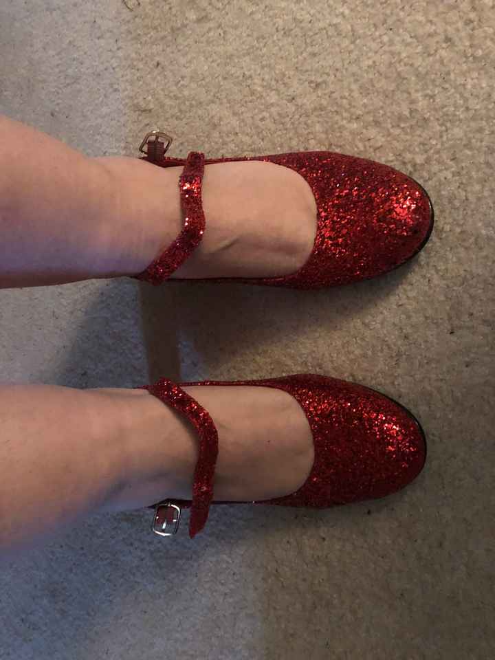Any colorful or unique shoes you wore under your wedding dress? - 1