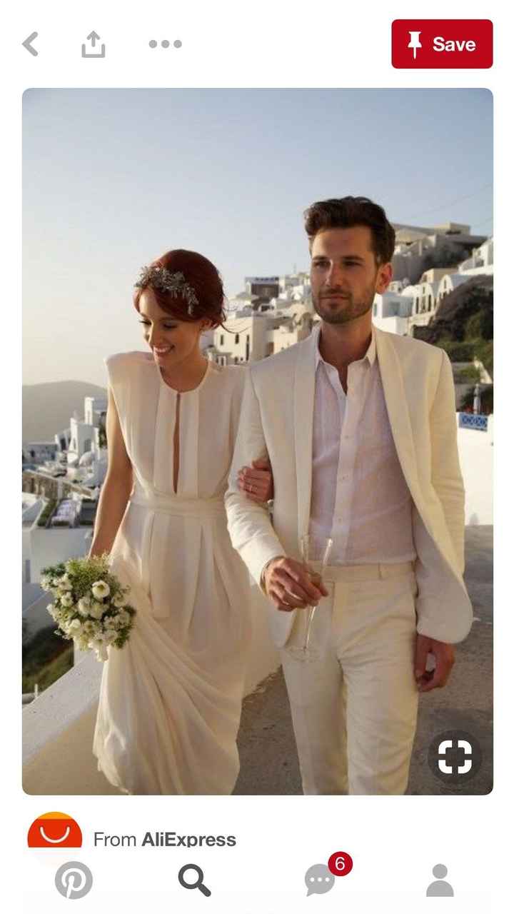 Kauai casual beach wedding, bride wearing off-white, what does groom wear?