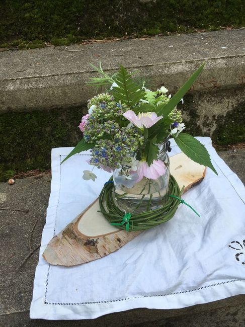 DIY centerpieces in progress