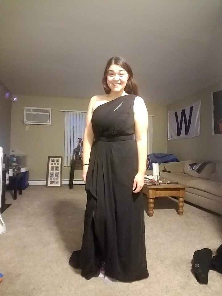 MOH the dress will have a pin and her and my matron are wearing hot pink shoes the rest will have bl