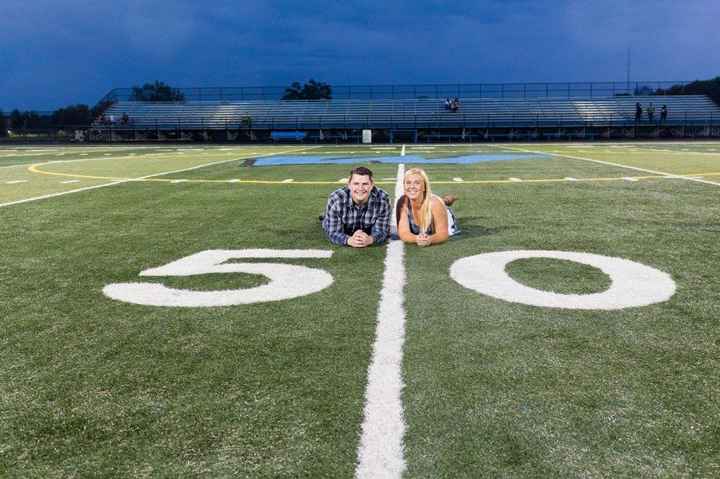 On the football field 