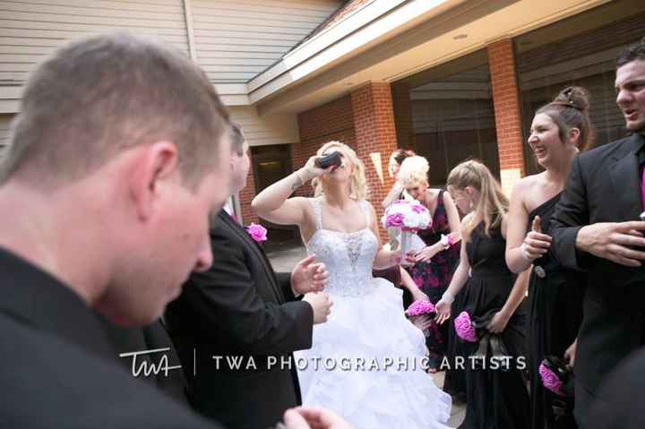 This bride needed a drink