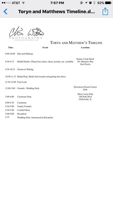 Wedding Timeline Help!