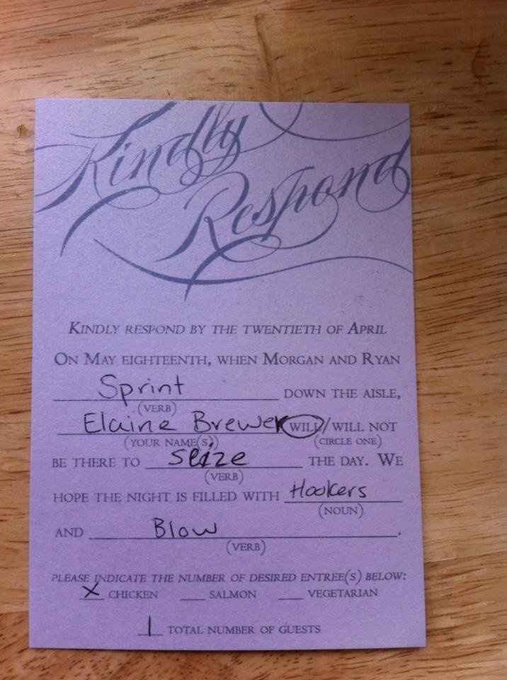 Funny and cute RSVP from Facebook