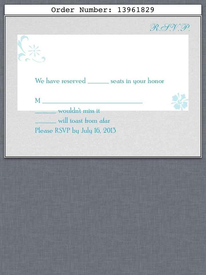 Got my invitation proofs back! Pics