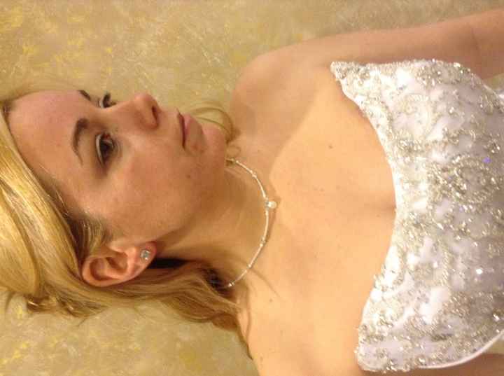Tried on my dress with jewelry today :) pics