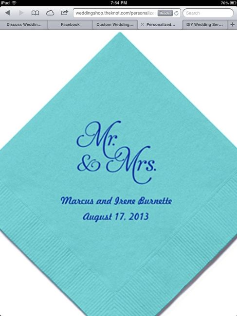 Need opinions on personalized beverage napkins please!