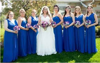 Royal blue bridesmaids-ivory dress?