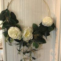 I made mine with fake flowers. It's not technically a bouquet but a ring that I carried.