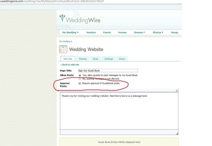 Guestbook Approval