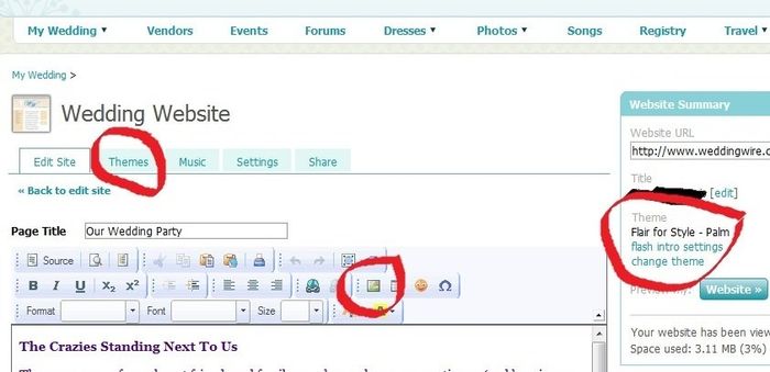 Wedding website help??