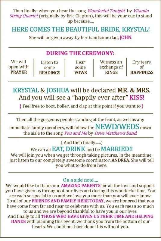 DIY Wedding Programs