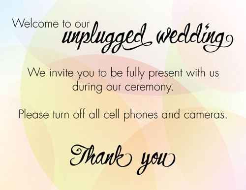 Turn off cell phones at the ceremony???