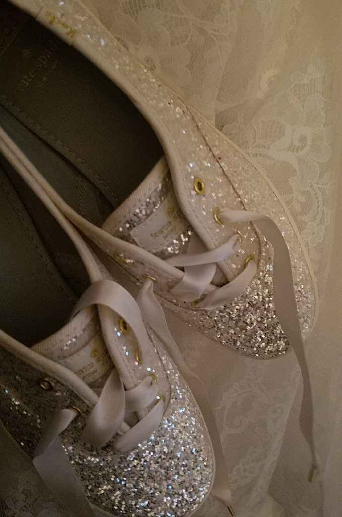 Any colorful or unique shoes you wore under your wedding dress? - 1