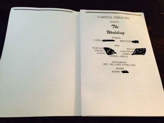 Have to share my seating chart and program