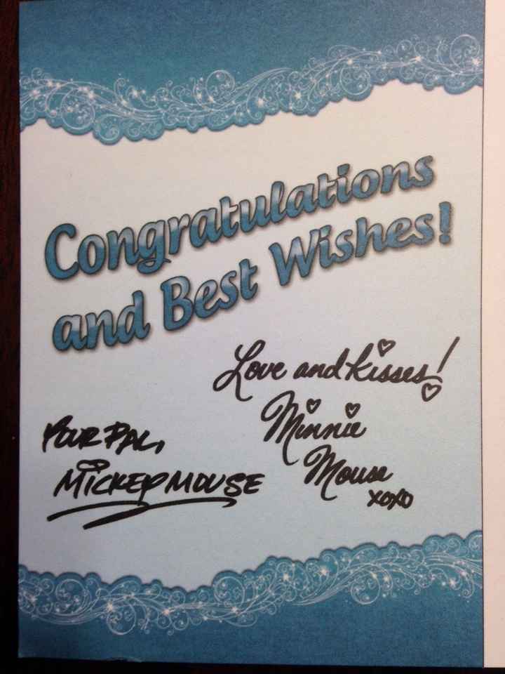 Congratulations from Mickey & Minnie Mouse