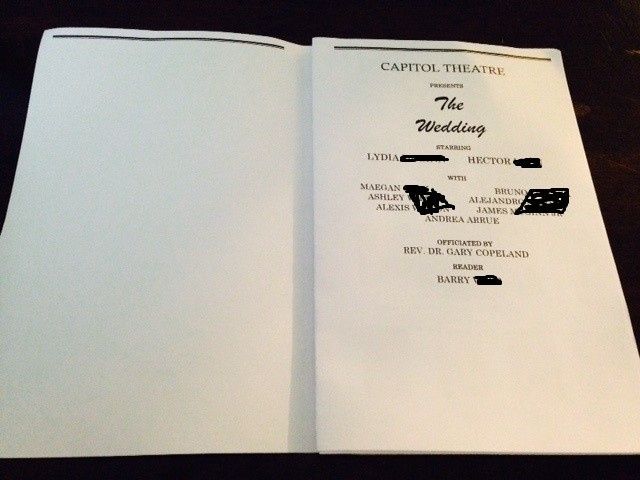 Have to share my seating chart and program