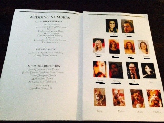 Have to share my seating chart and program