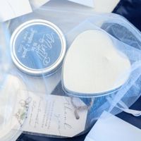 Mint To Be Wedding Favors, Silver Heart Tin with White Heart Candle Inside, 
