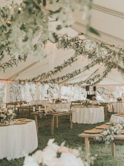 Hanging Vines on String Lights in Wedding Tent 2
