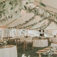 Hanging Vines on String Lights in Wedding Tent - 2