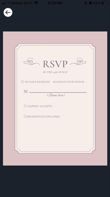 Are you putting the number of seats reserved on your rsvp cards? 1