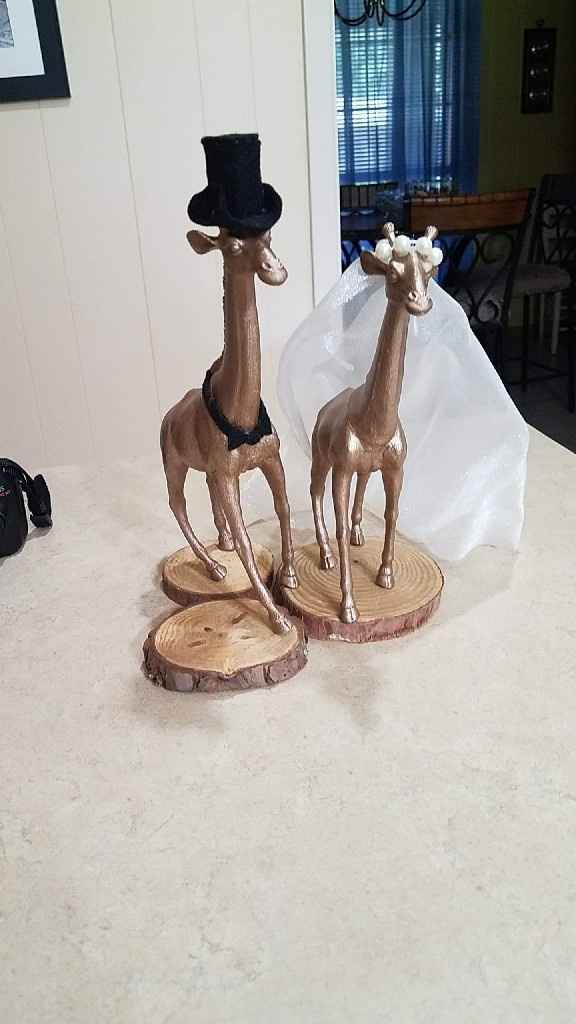The cake toppers made are too tall so i made them into a centerpiece. - 1