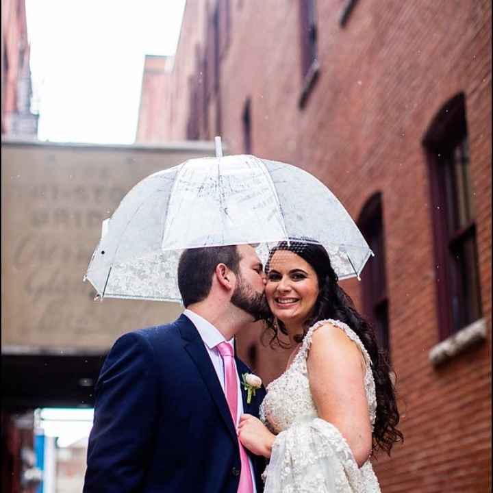 Let's see some pictures of your rainy wedding day!