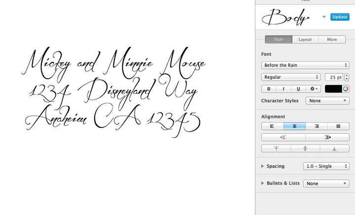 Wedding invitation font... what did you use?