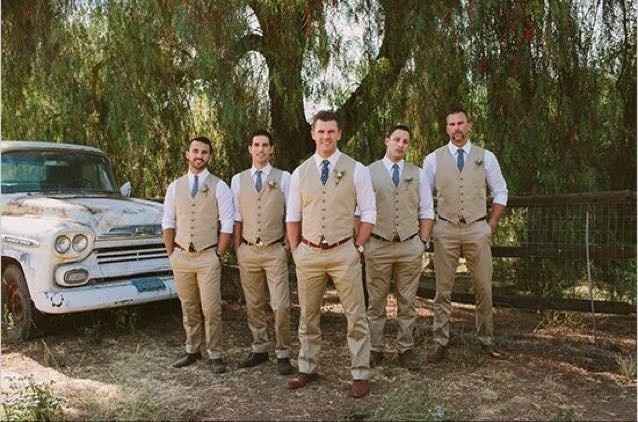 Groom in jeans and vest sales