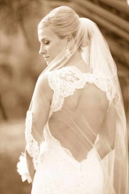 Open back dress with veil 