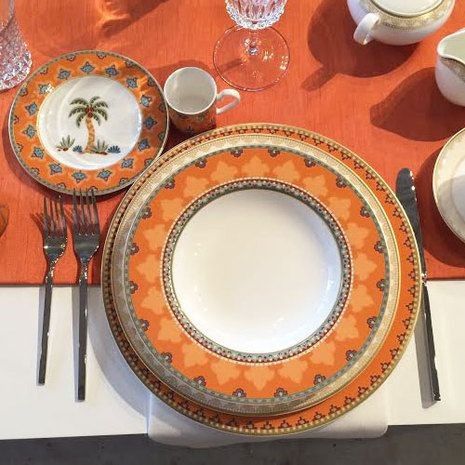 wedding registry place setting gift orange