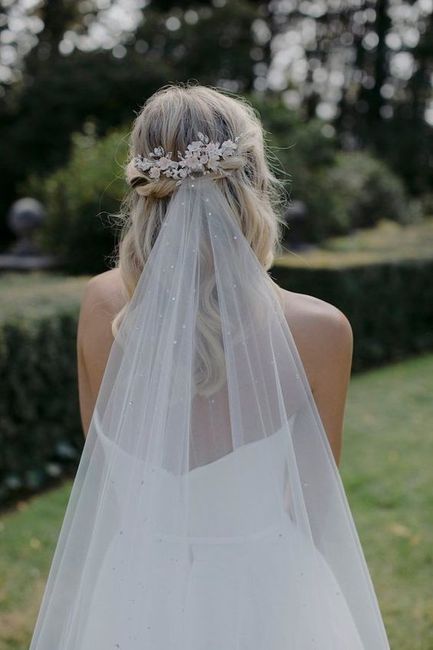 Wedding hair: veil and barrette/comb 2