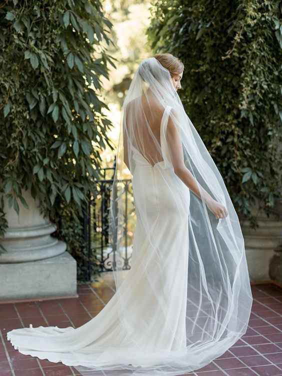 Open back dress with veil