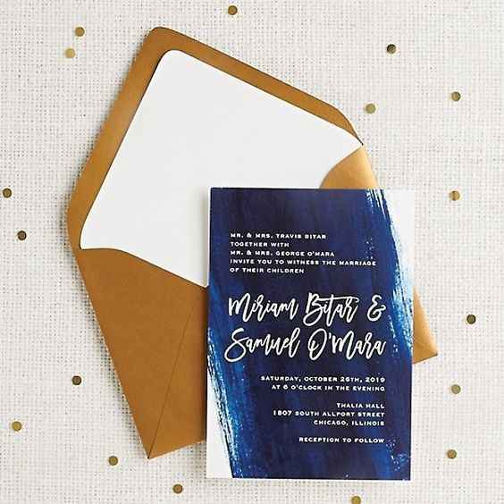 sapphire dark blue wedding invitation golf envelope