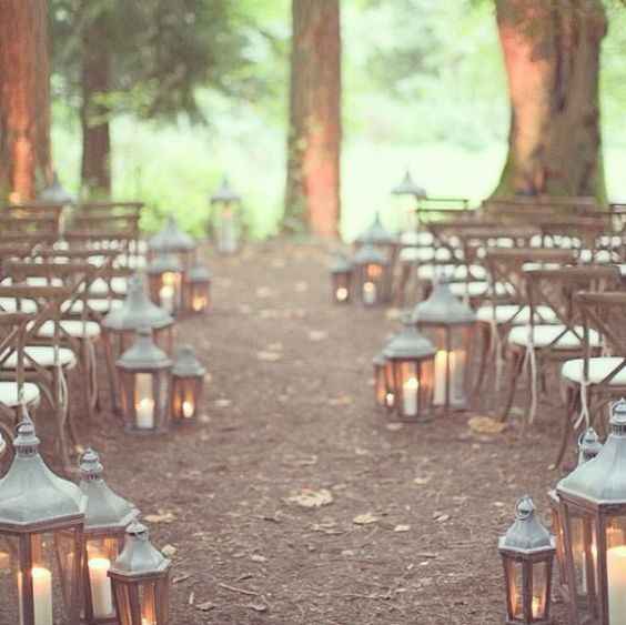 aisle decor forest wedding lanterns candles