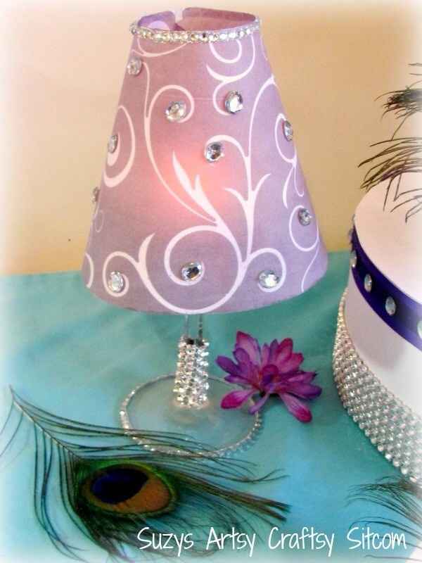 DIY wine glass lampshades